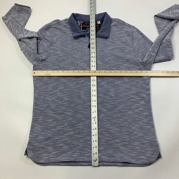 Robert Graham Sweatshirt Mens XL BlueJay White Classic Fit 1/4 Zip Rayon Blend - Picture 6 of 12
